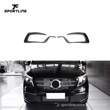 Dry Carbon Fiber Front Bumper Vents Trim for Mercedes-Benz Vito/V220/V250 Van 2020-2021